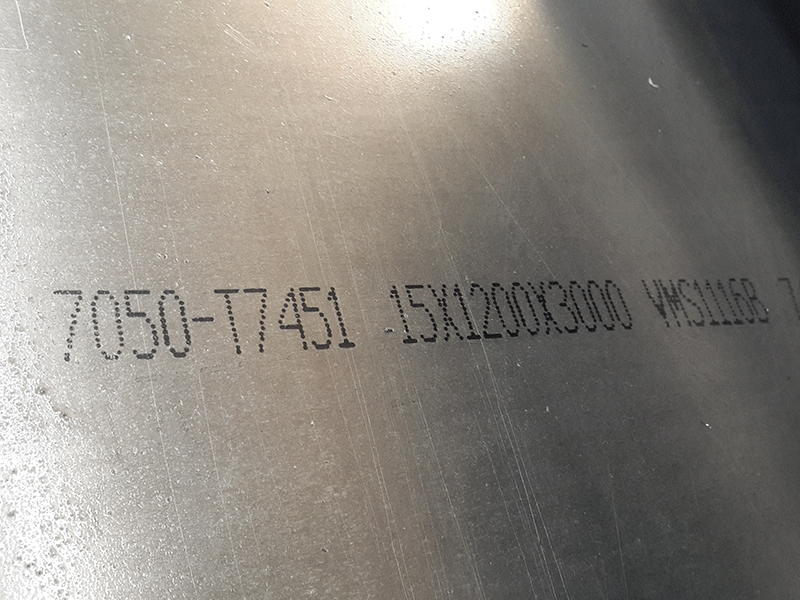 Barra plana de aluminio 7050